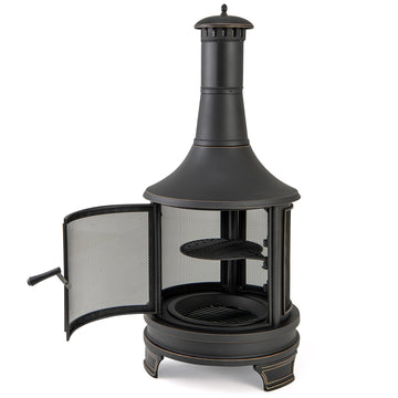 30インチの屋外ファイヤーピット(グリル付き)庭、裏庭、バーベキュー、焚き火、デッキ、パティオ用